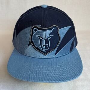 RARE 90s style Sharktooth Memphis Grizzlies Mitchell & Ness snapback hat‎ blue
